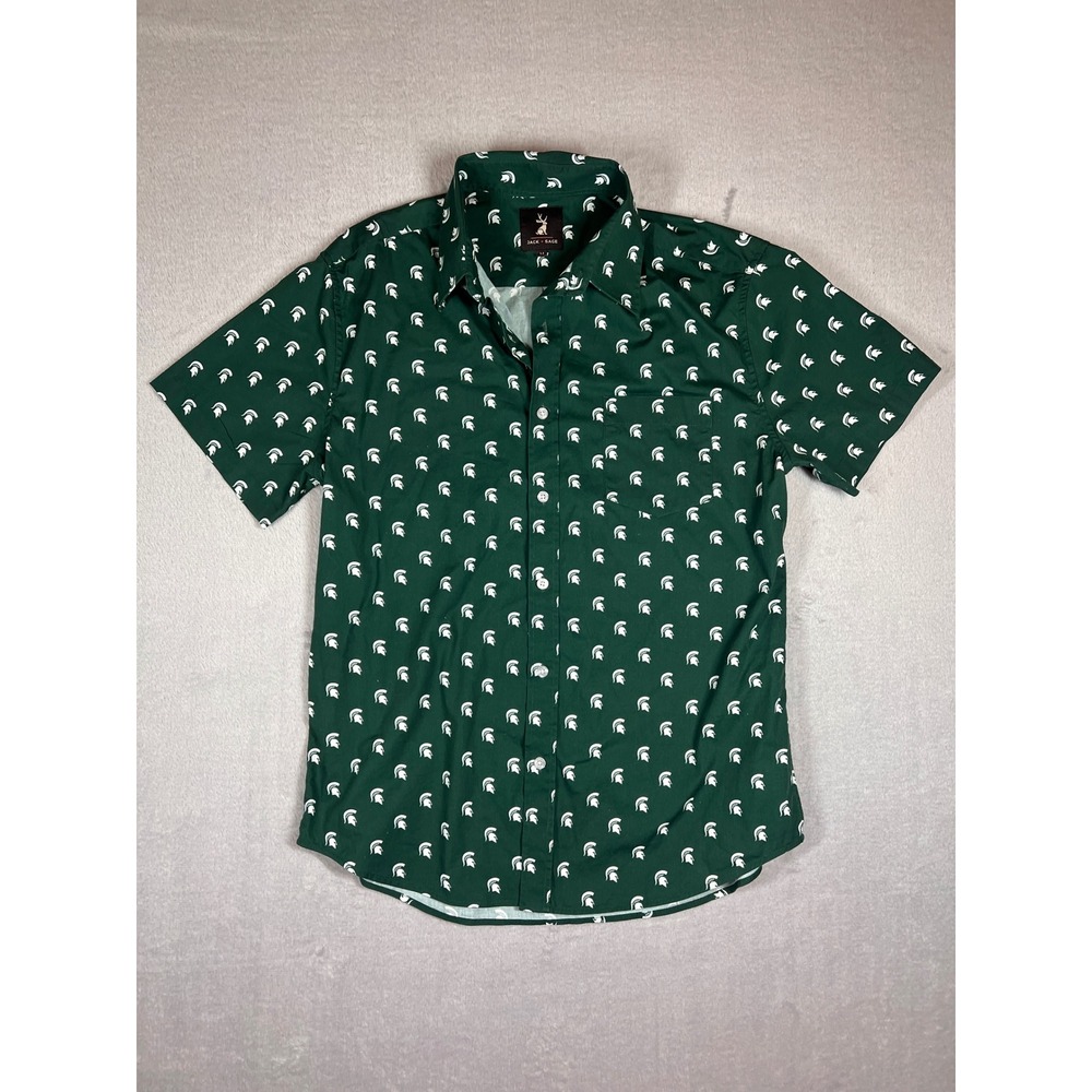 Jack + Sage Michigan State Spartans Mens Spartan Helmet Button Down Shirt M